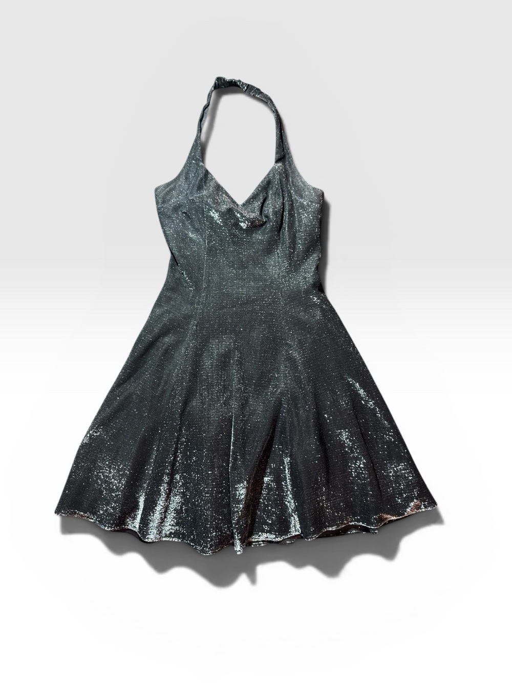 Jump Metallic Dark Green Halter Dress